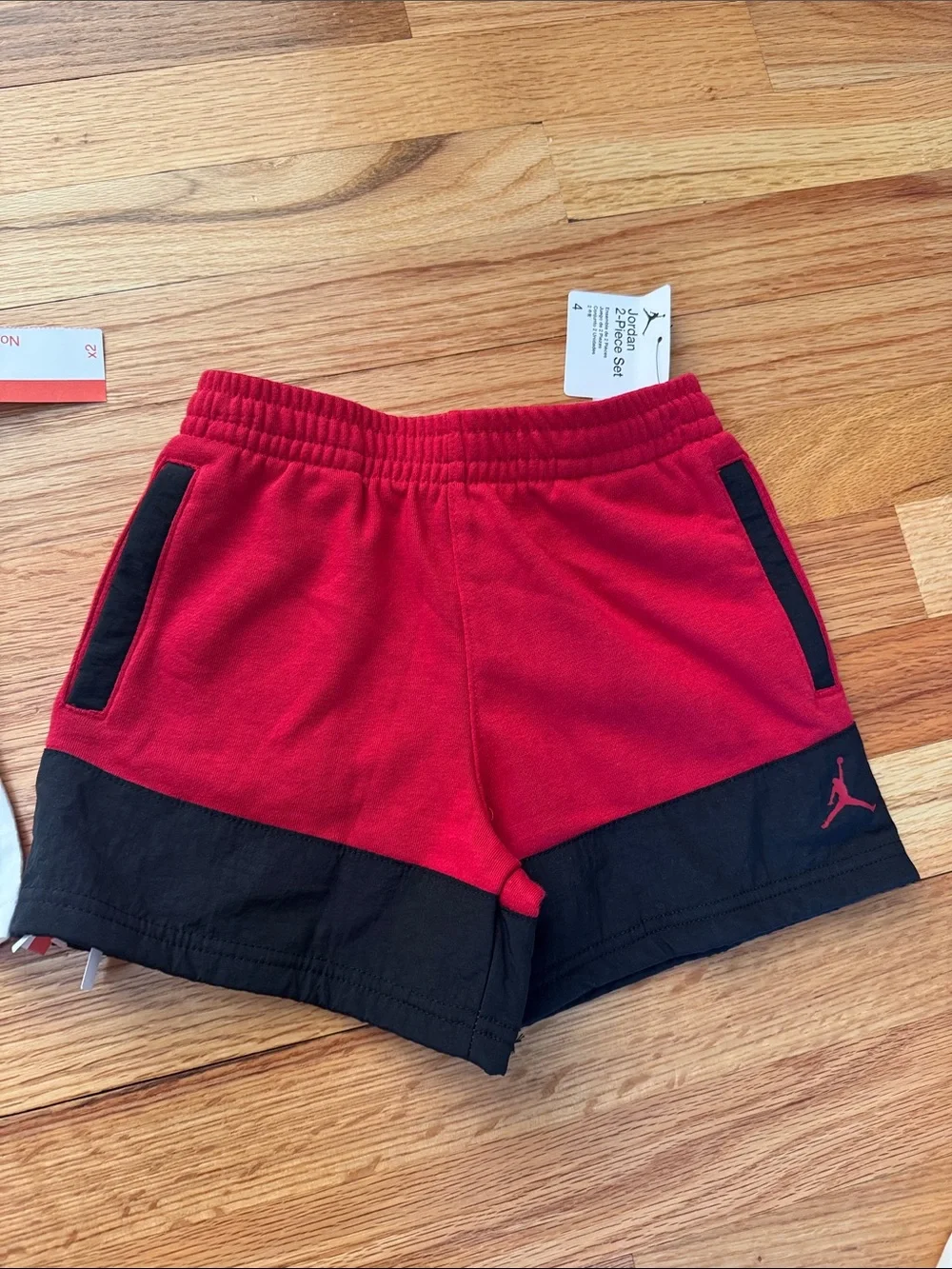 Jordan Kids 2-Piece Set White and Red with Black Accents